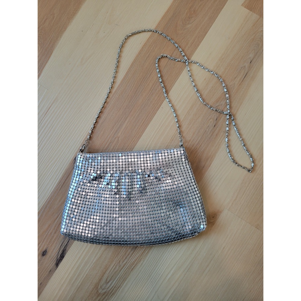 Vintage Y&S Original Silver Metal Mesh Chainmail Shoulder Bag Y2K Evening Purse
